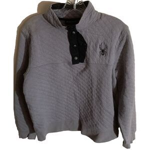 Spyder Mens Pullover Fleece 1/4 Snap Jacket Size Medium Grey Hiking NWoT $149